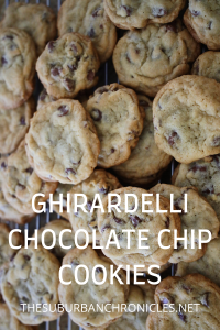 picture of homemade chocolate chip cookies with ghirardelli chocolate chips